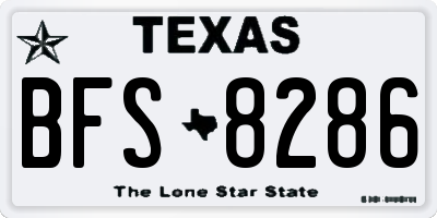 TX license plate BFS8286