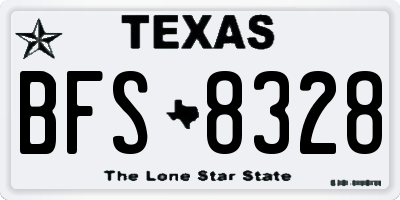 TX license plate BFS8328