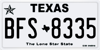 TX license plate BFS8335