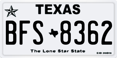 TX license plate BFS8362