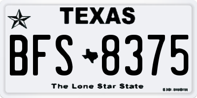 TX license plate BFS8375