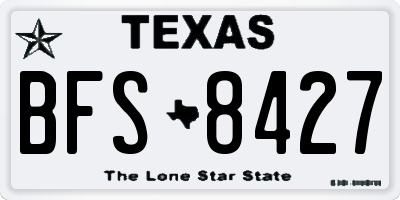 TX license plate BFS8427