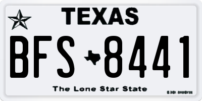 TX license plate BFS8441