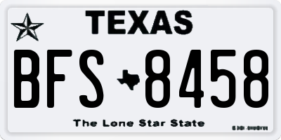 TX license plate BFS8458