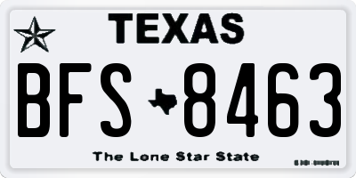 TX license plate BFS8463