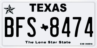 TX license plate BFS8474