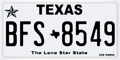 TX license plate BFS8549