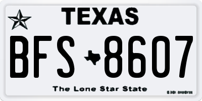 TX license plate BFS8607
