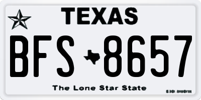 TX license plate BFS8657