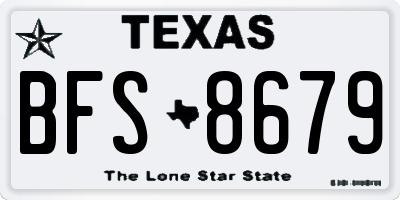 TX license plate BFS8679