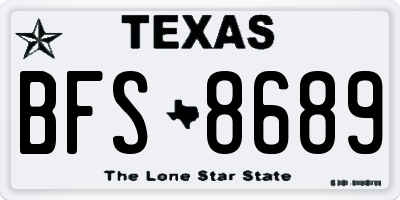 TX license plate BFS8689
