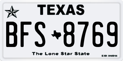 TX license plate BFS8769