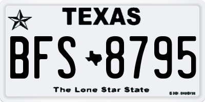 TX license plate BFS8795