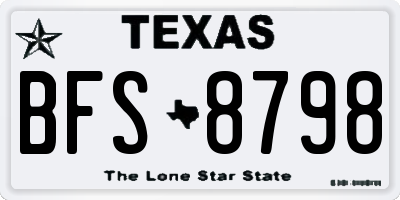TX license plate BFS8798