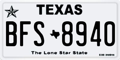 TX license plate BFS8940