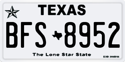 TX license plate BFS8952