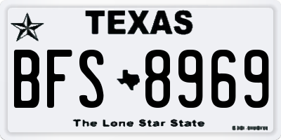 TX license plate BFS8969