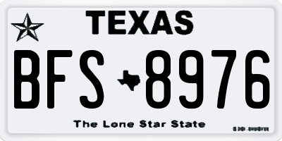 TX license plate BFS8976