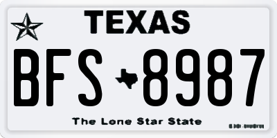 TX license plate BFS8987