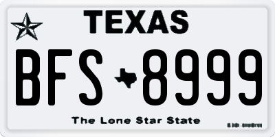 TX license plate BFS8999