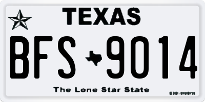 TX license plate BFS9014