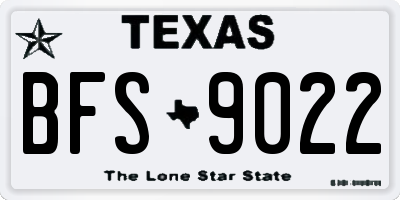 TX license plate BFS9022