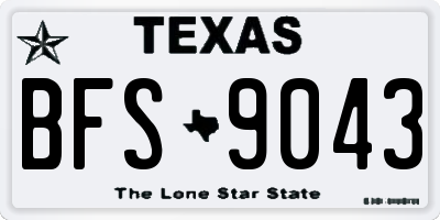 TX license plate BFS9043