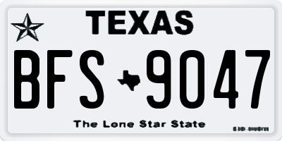 TX license plate BFS9047
