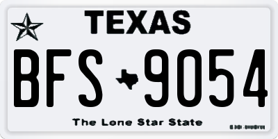 TX license plate BFS9054
