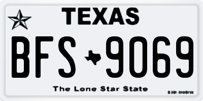 TX license plate BFS9069