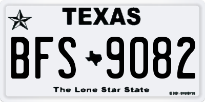 TX license plate BFS9082