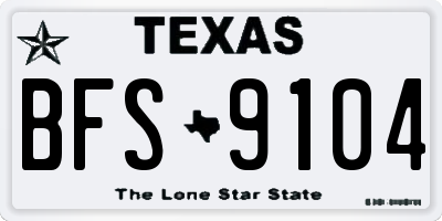 TX license plate BFS9104