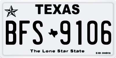 TX license plate BFS9106