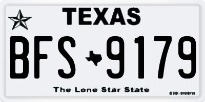 TX license plate BFS9179