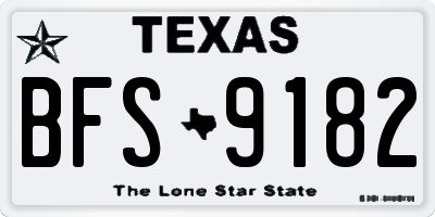 TX license plate BFS9182