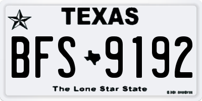 TX license plate BFS9192