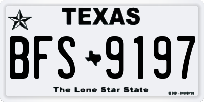 TX license plate BFS9197