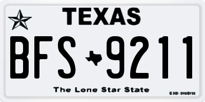 TX license plate BFS9211