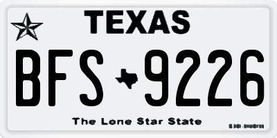 TX license plate BFS9226