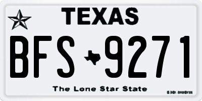 TX license plate BFS9271