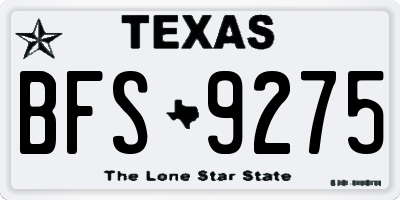 TX license plate BFS9275