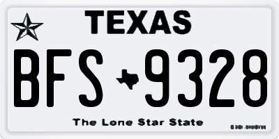TX license plate BFS9328