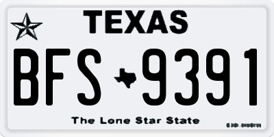 TX license plate BFS9391