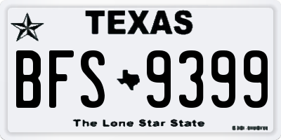 TX license plate BFS9399