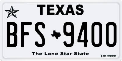TX license plate BFS9400