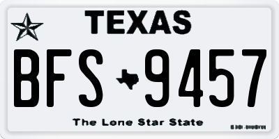 TX license plate BFS9457