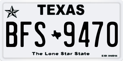 TX license plate BFS9470