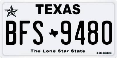 TX license plate BFS9480