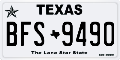 TX license plate BFS9490