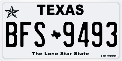 TX license plate BFS9493